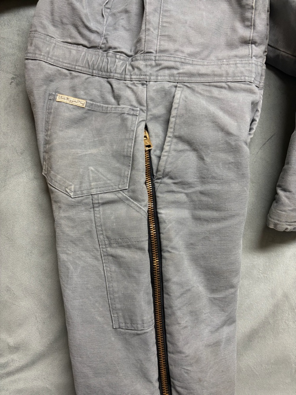 VTG Walls Blizzard-Pruf Insulated Coveralls Gray USA Workwear Zip Legs Small - Picture 16 of 16